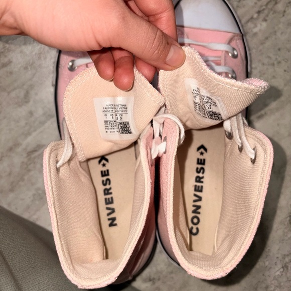 Converse Pink Canvas High-Tops - Picture 5 of 6